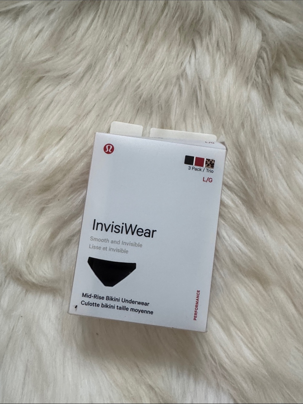 NWT Lululemon InvisiWear Mid-Rise Bikini BLACK/LEOPARD Size: L
